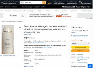 Amazon Produkt florio aloe vera